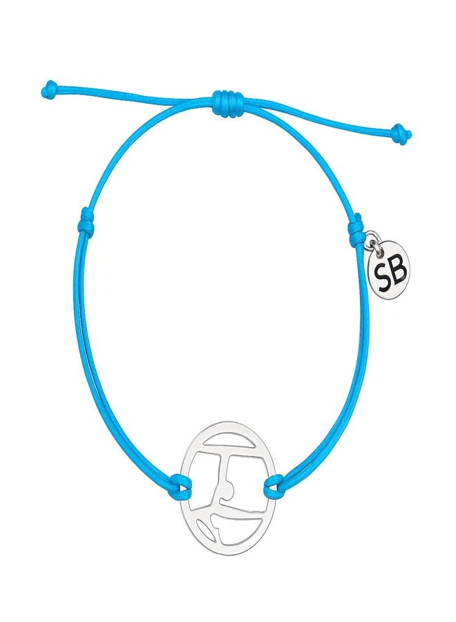 Sportybella Gymnastics Bracelet for Girls - Adjustable Stainless Steel Charm Wristband - Waterproof Teal Cord - Inspirational Gift for Athletes, Daughters, Friends, Teammates - Image 1