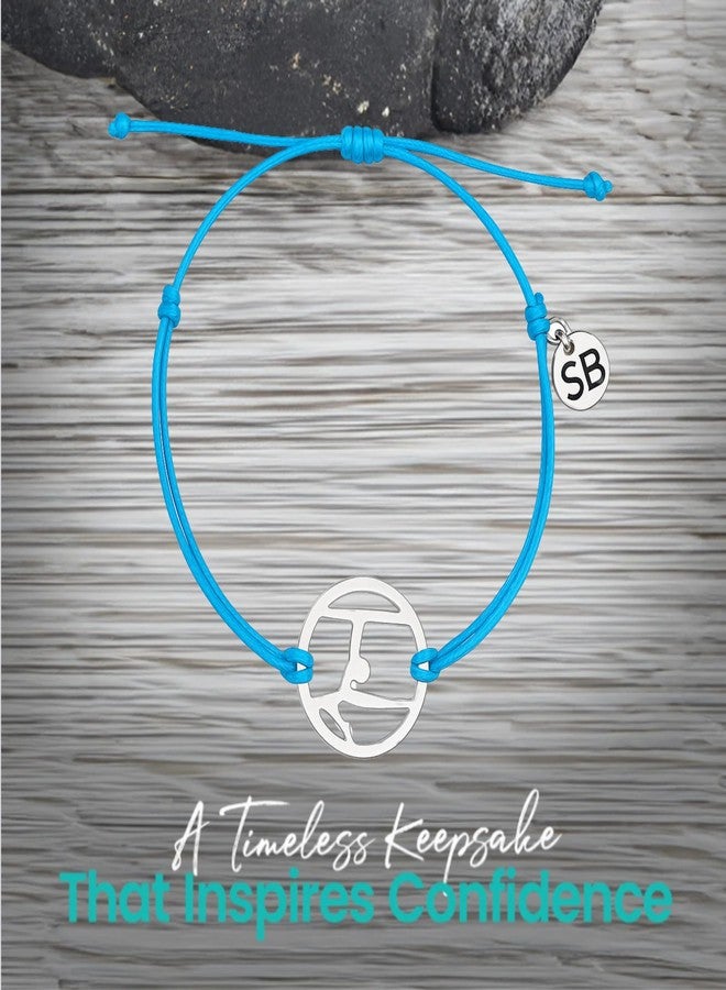 Sportybella Gymnastics Bracelet for Girls - Adjustable Stainless Steel Charm Wristband - Waterproof Teal Cord - Inspirational Gift for Athletes, Daughters, Friends, Teammates - Image 4