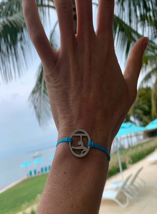 Sportybella Gymnastics Bracelet for Girls - Adjustable Stainless Steel Charm Wristband - Waterproof Teal Cord - Inspirational Gift for Athletes, Daughters, Friends, Teammates - Image 2