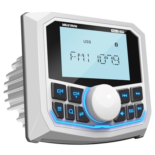 DOVOX Bluetooth Boat Radio Receiver Waterproof: DOVOX Marine Gauge Stereo for Boat - 2.8 Inch LCD Display AM FM USB AUX Subwoofer for Golf Cart ATV UTV SXS Yacht - Image 1