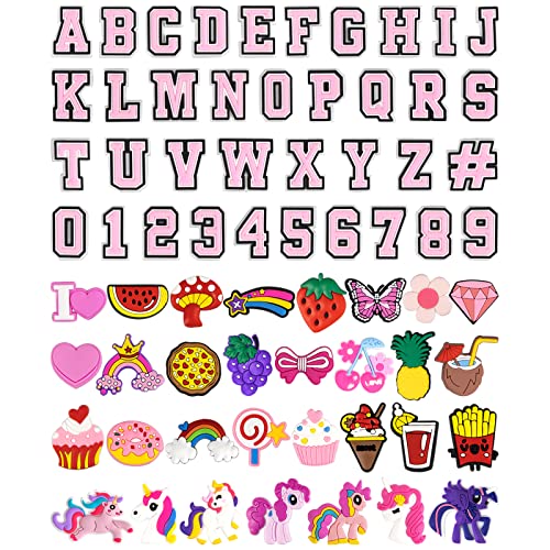 CUNUEN Pink Letters Numbers Girls Decoration Charms Cute Girly Charm Gift for Girls Kids Teens Women Adults - Image 1