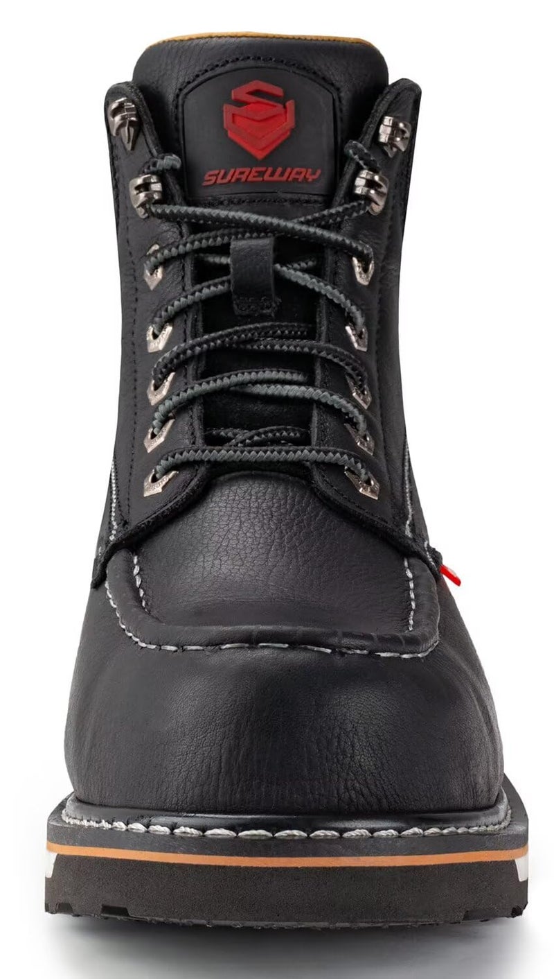SUREWAY 6â€ Mens Heavy Duty Steel/Composite/Soft Toe Work Boots for Men,Goodyear Welt,Extremely Comfortable Durable Proved,Superior Oil/Slip Resistant,Thicker Leather,Wedge Sole,Moc Toe Work - Image 2