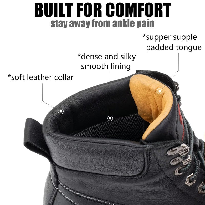 SUREWAY 6â€ Mens Heavy Duty Steel/Composite/Soft Toe Work Boots for Men,Goodyear Welt,Extremely Comfortable Durable Proved,Superior Oil/Slip Resistant,Thicker Leather,Wedge Sole,Moc Toe Work - Image 3