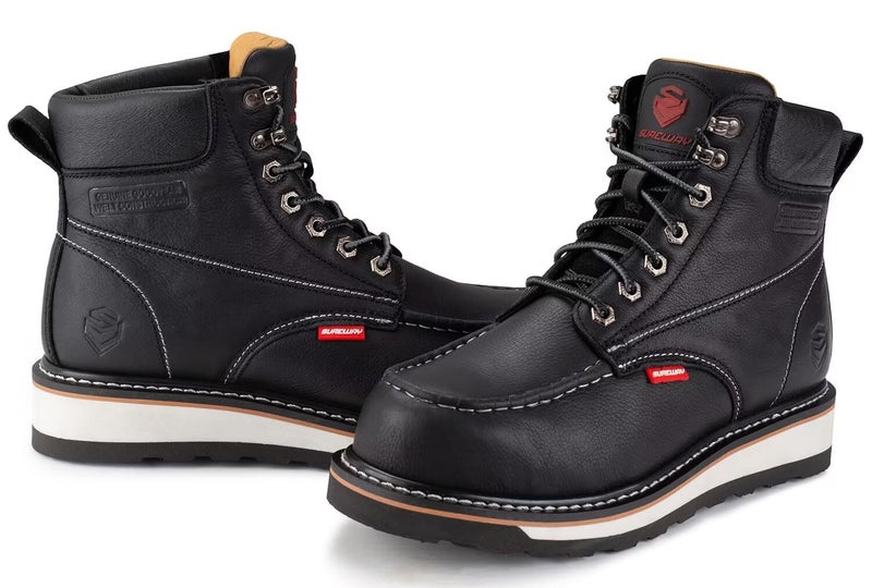SUREWAY 6â€ Mens Heavy Duty Steel/Composite/Soft Toe Work Boots for Men,Goodyear Welt,Extremely Comfortable Durable Proved,Superior Oil/Slip Resistant,Thicker Leather,Wedge Sole,Moc Toe Work - Image 5