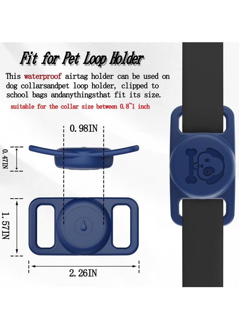 4 Pack Waterproof Silicone Dog Collar Holder for Apple AirTag, Keep Your Pet Safe with Anti-Lost Accessories - Image 2