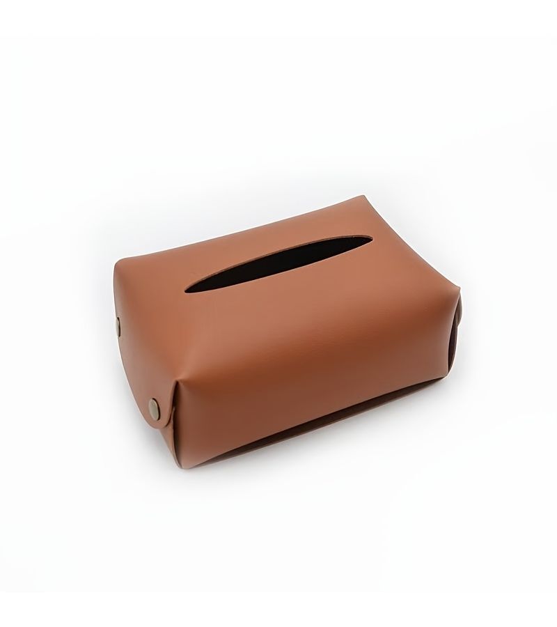 2pcs Brown Green Faux Leather Ins Tissue Box Car Home Bathroom Decor - Image 4
