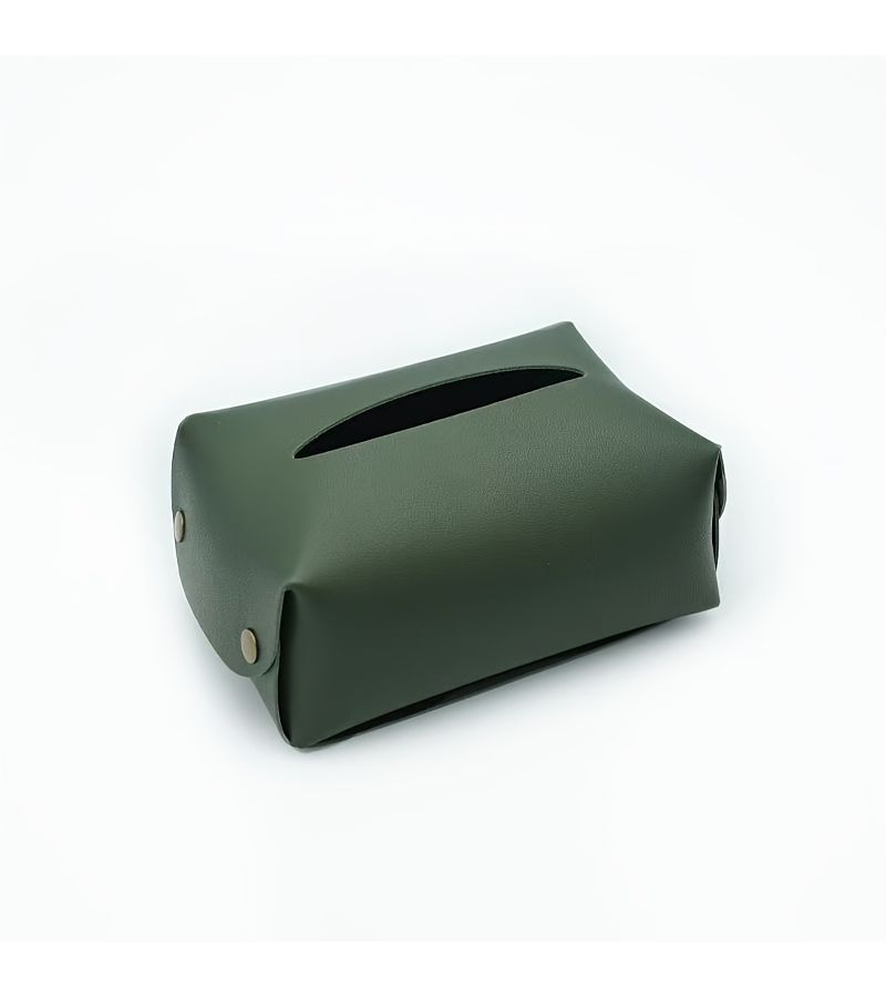 2pcs Brown Green Faux Leather Ins Tissue Box Car Home Bathroom Decor - Image 3