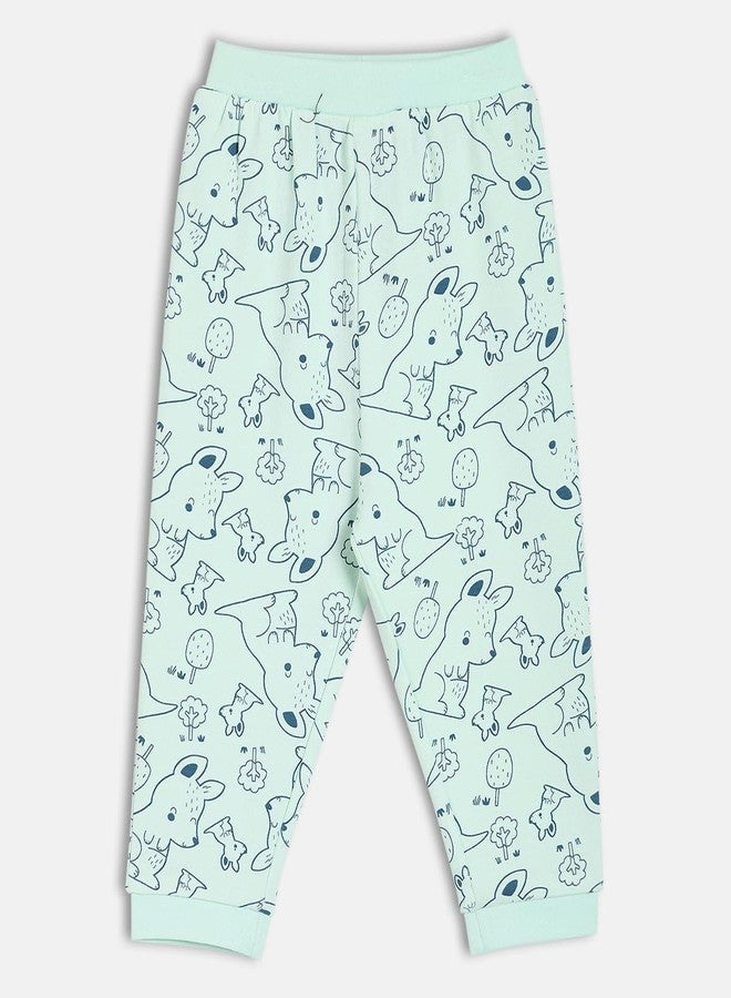 miniklub Cotton Pack of 2 Animal Printed & Solid Knit Bottoms - (0-3M) - Image 5