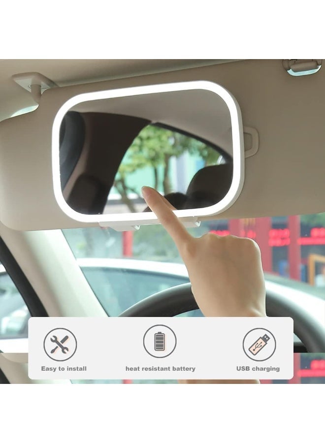 Salab LED Car Visor Makeup Mirror with 3 Mode, Adjustable Clip On Vanity Mirror for All Cars, Car Makeup Mirror with Lights, Dimmable Touch Light, Sun Visor Mirror with Touch on Screen, Automotive Interior - Image 2