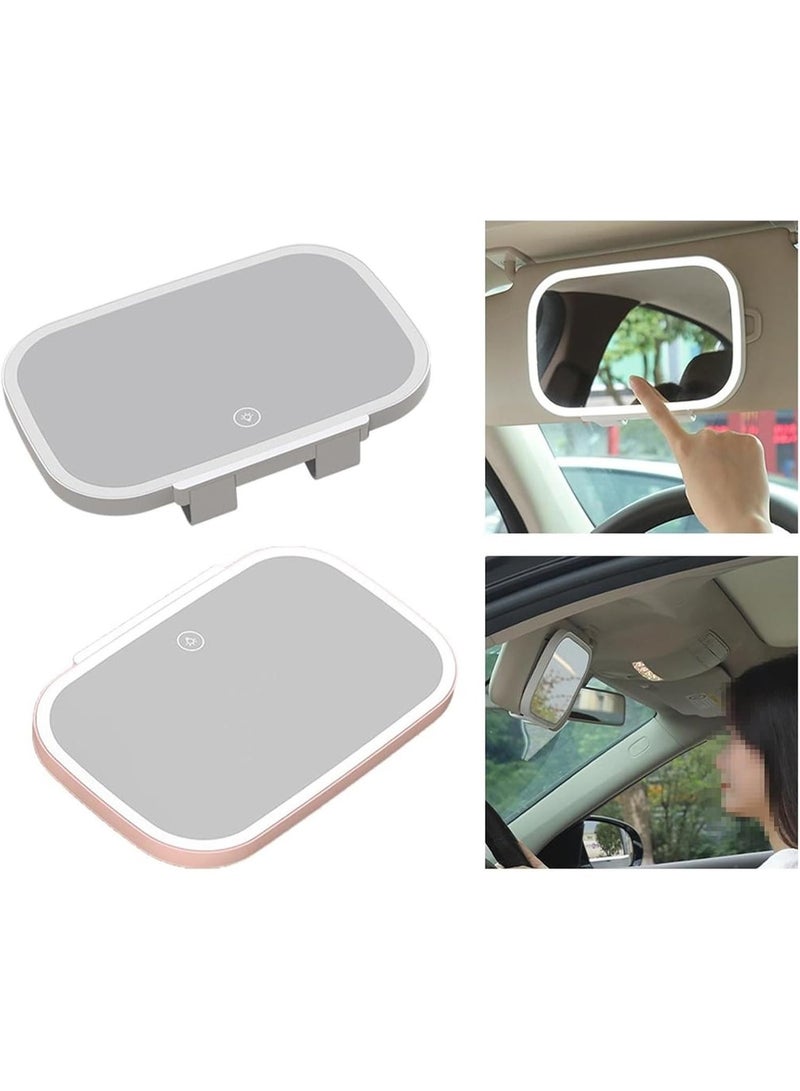 Salab LED Car Visor Makeup Mirror with 3 Mode, Adjustable Clip On Vanity Mirror for All Cars, Car Makeup Mirror with Lights, Dimmable Touch Light, Sun Visor Mirror with Touch on Screen, Automotive Interior - Image 1