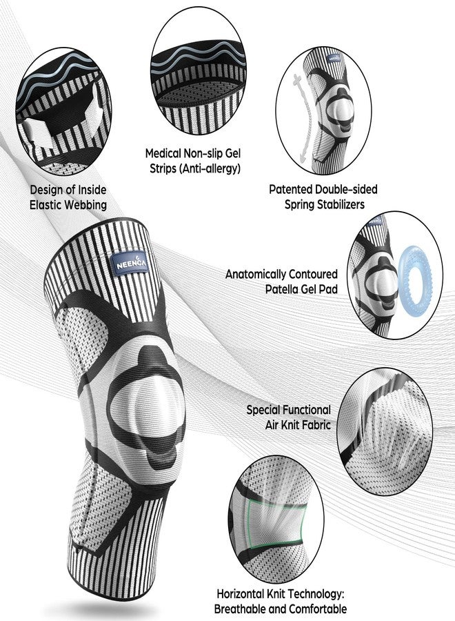 NEENCA Professional Knee Brace for Women,Knee Compression Sleeve Support with Patella Gel Pads & Side Stabilizers,Medical Grade Knee Sleeves Pads for Running,Meniscus Tear,Arthritis,Joint Pain Relief - Image 2