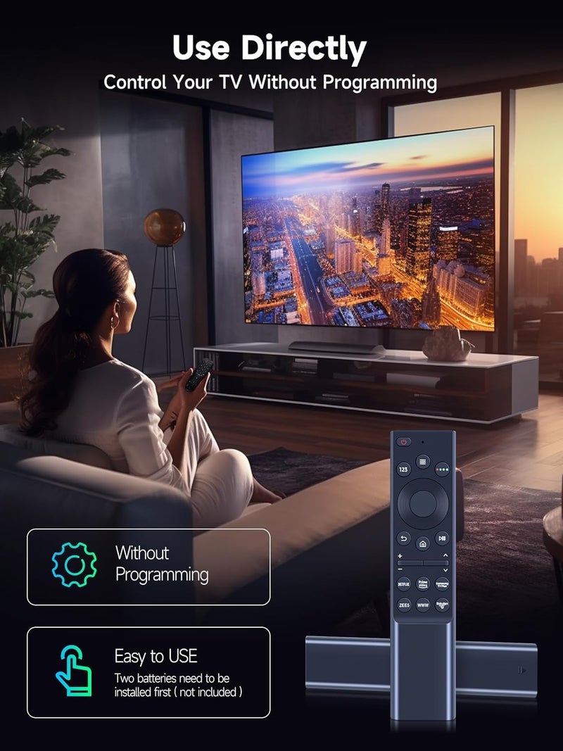 Universal remote-control for samsung smart-tv, remote-replacement of hdtv 4k UHD Curved QLED and more tvs, with netflix prime-video buttons (Samsung 6 Button) - Image 2