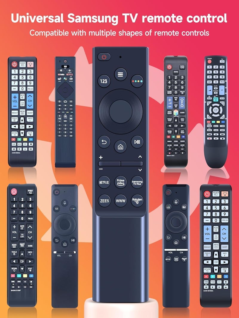 Universal remote-control for samsung smart-tv, remote-replacement of hdtv 4k UHD Curved QLED and more tvs, with netflix prime-video buttons (Samsung 6 Button) - Image 5