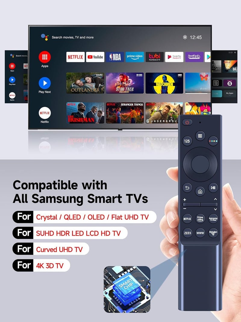 Universal remote-control for samsung smart-tv, remote-replacement of hdtv 4k UHD Curved QLED and more tvs, with netflix prime-video buttons (Samsung 6 Button) - Image 3
