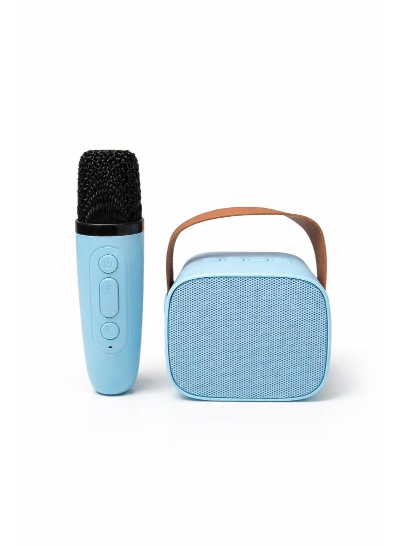 Portable Wireless Karaoke Speaker Set with Handheld Microphone , TF Card & 3.5mm Support - Blue - Image 2