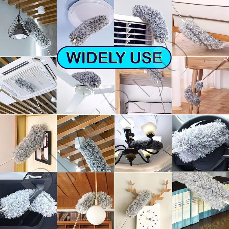 PIXERDOT Extendable Microfiber Feather Duster 30100 Inch Long Handle Bendable ScratchFree Head Lightweight Dust Cleaner for High Ceilings Ceiling Fans Cobwebs Furniture and Blinds - Image 5