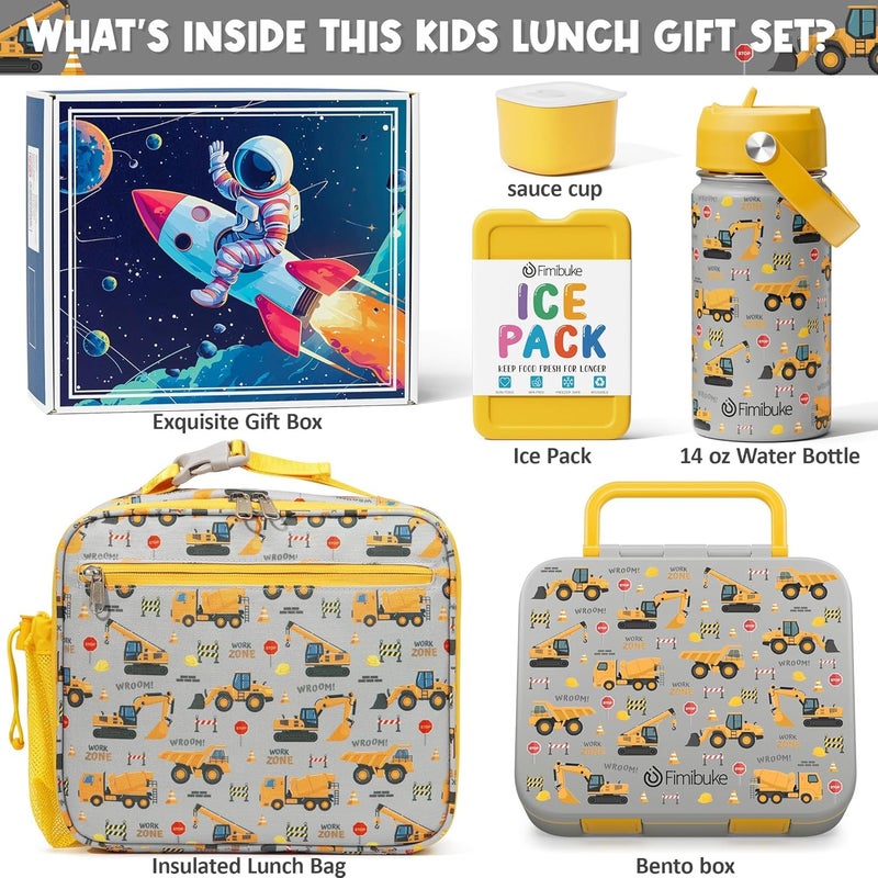 Fimibuke Bento Lunch Box for Kids - Toddler Snack Bento Box Container with 3 Compartments, Stainless Steel Water Bottle, Insulated Lunch Bag, Ice Pack Set for Ages 3-12 Girl Boy Daycare Back to School - Image 2