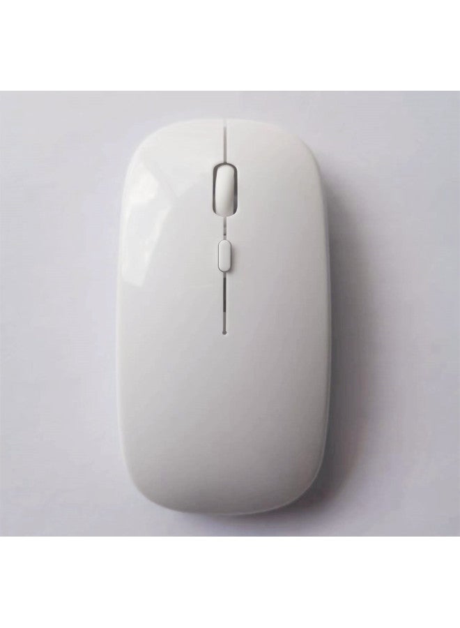 Bluetooth Dual-mode Wireless Mouse Charging Silent Power Display Office Gaming Glowing Mouse For Digital Computer Use-Color:Bluetooth Dual-mode Luminous Enhanced Version-mirror White - Image 1