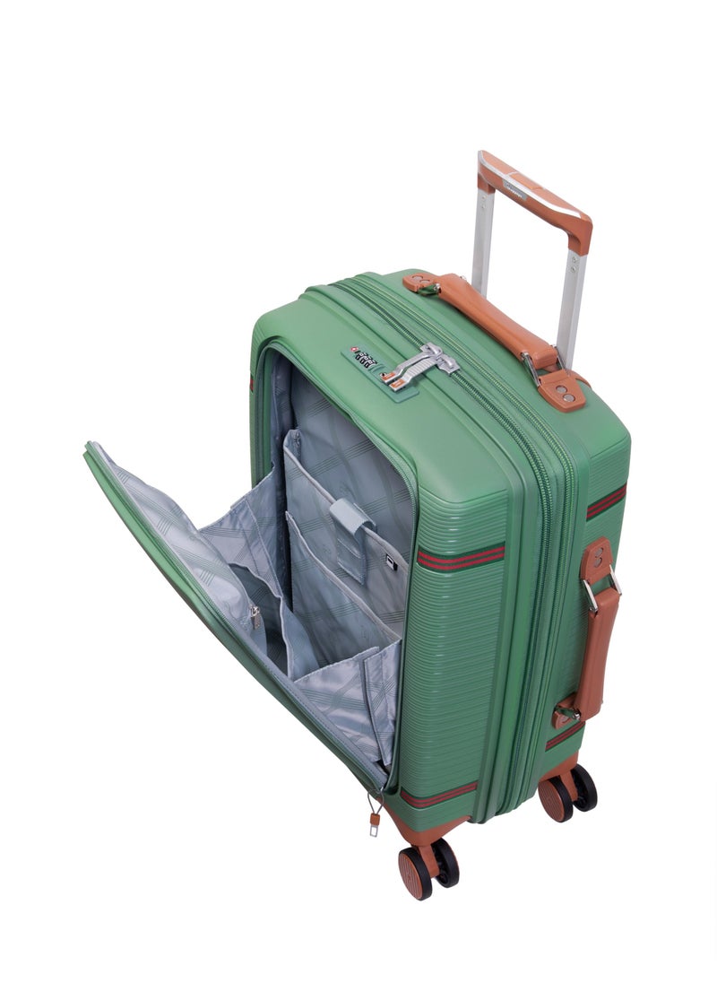 it Luggage Illustrious II, Unisex Polypropylene Material Hard Case Luggage, 8x360 degree Spinner Wheels, Expandable Trolley Bag, Double TSA lock, SKU15-3108B08, Cabin With Packet Size, Color Green Tea  - Image 3