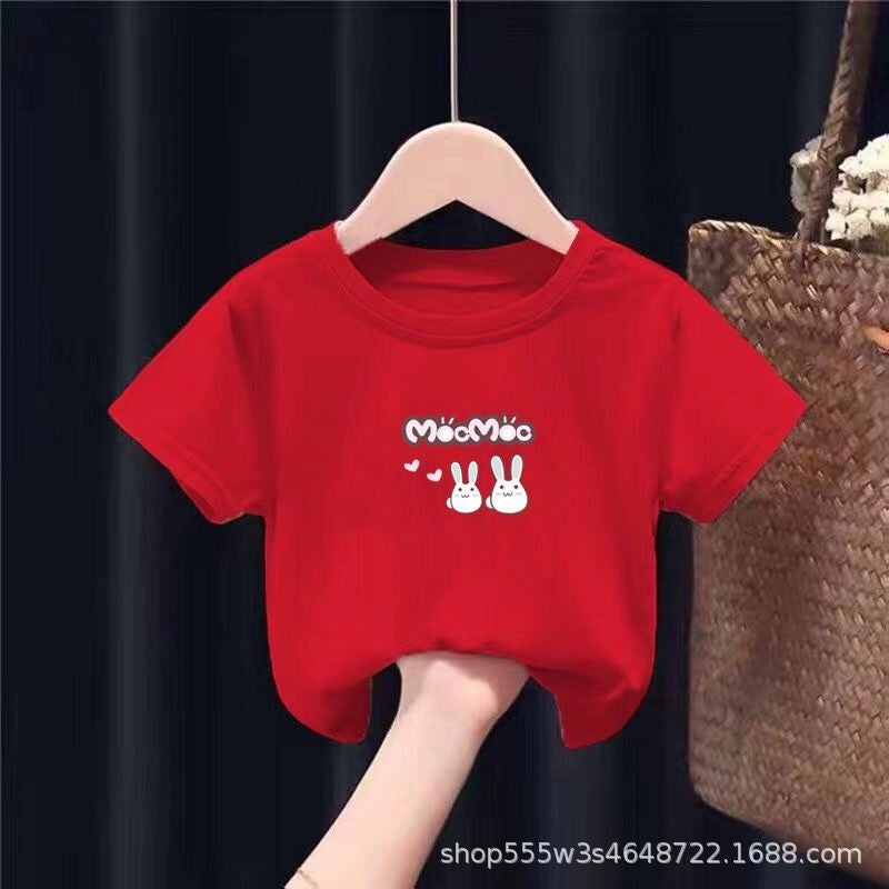 Cotton Children'S Short-Sleeved T-Shirt 2024 Style Small And Medium-Sized Children'S Top Half-Sleeved Baby Base Shirt For Boys And Girls - Image 1