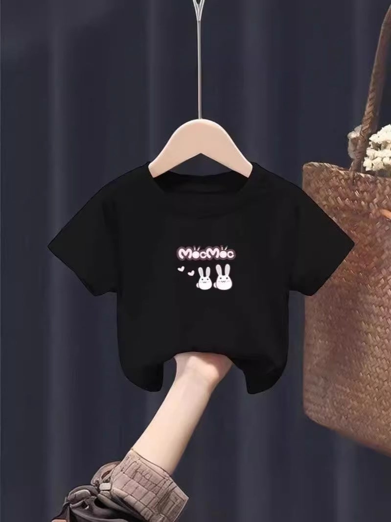 Cotton Children'S Short-Sleeved T-Shirt 2024 Style Small And Medium-Sized Children'S Top Half-Sleeved Baby Base Shirt For Boys And Girls - Image 4