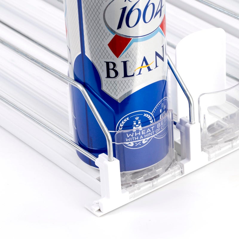 RULA Drink Organizer for Fridge, Self-Pushing Soda Can Dispenser for Refrigerator, Width Adjustable Beverage Pusher Glide - Holds up to 25 Cans (15" D, 5 Rows) - Image 5