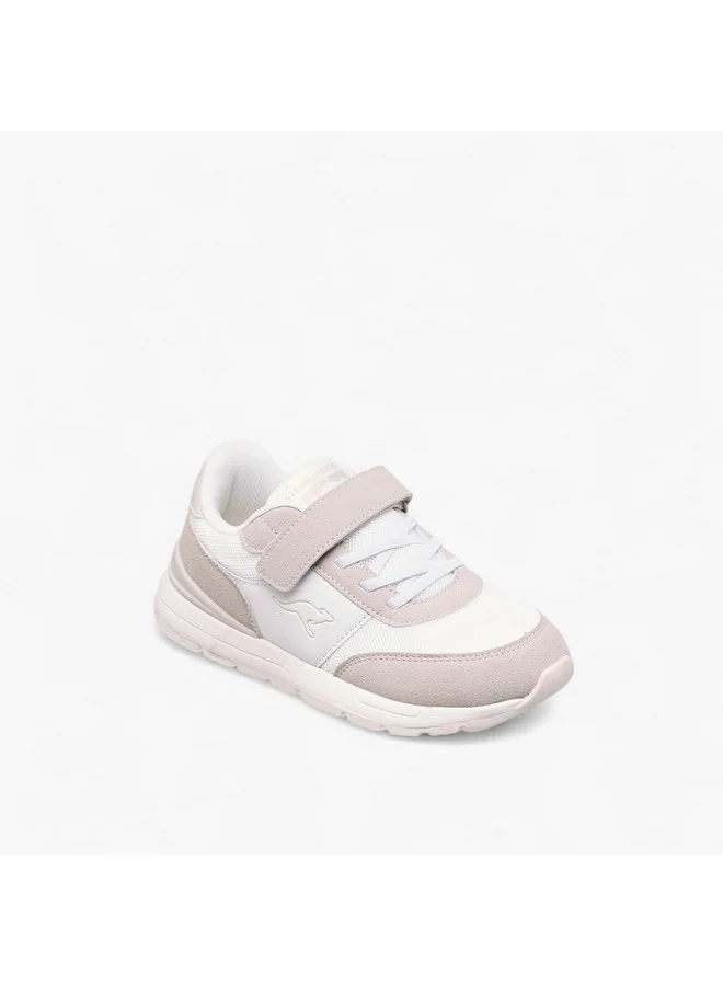 كانغاروس Girls' Logo Embossed Sports Shoes with Hook and Loop Closure