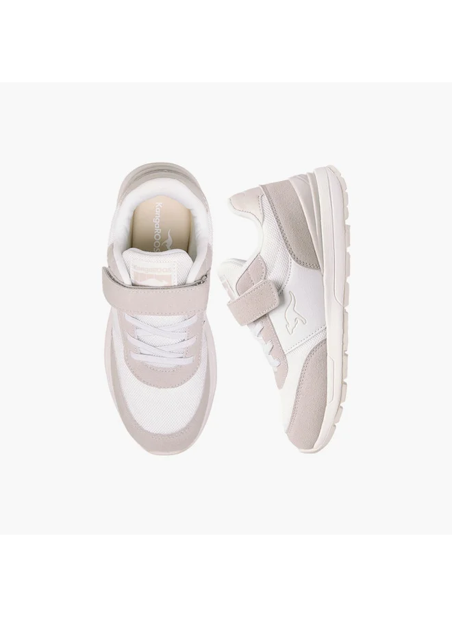 كانغاروس Girls' Logo Embossed Sports Shoes with Hook and Loop Closure