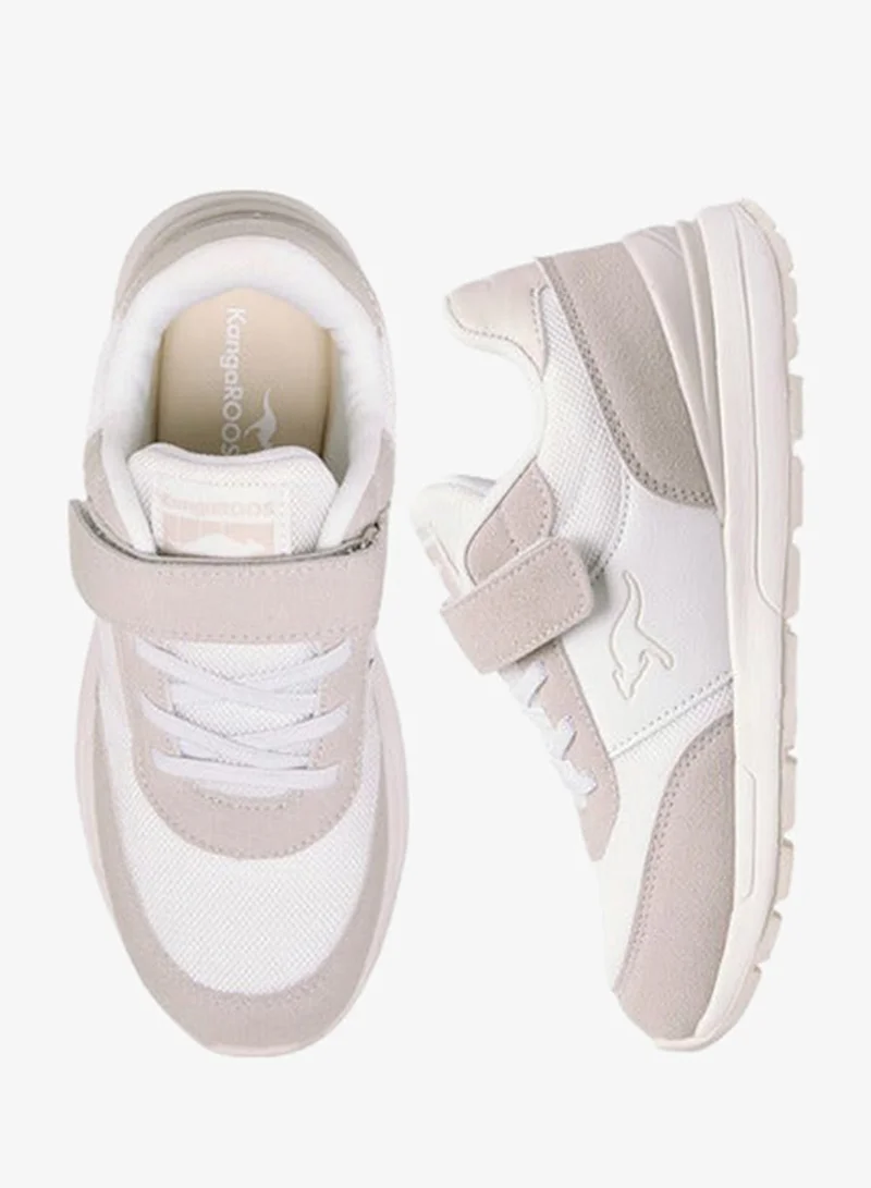 kangaROOS WHITE Girls' Logo Embossed Sports Shoes with Hook and Loop Closure for Women | Best Price UAE