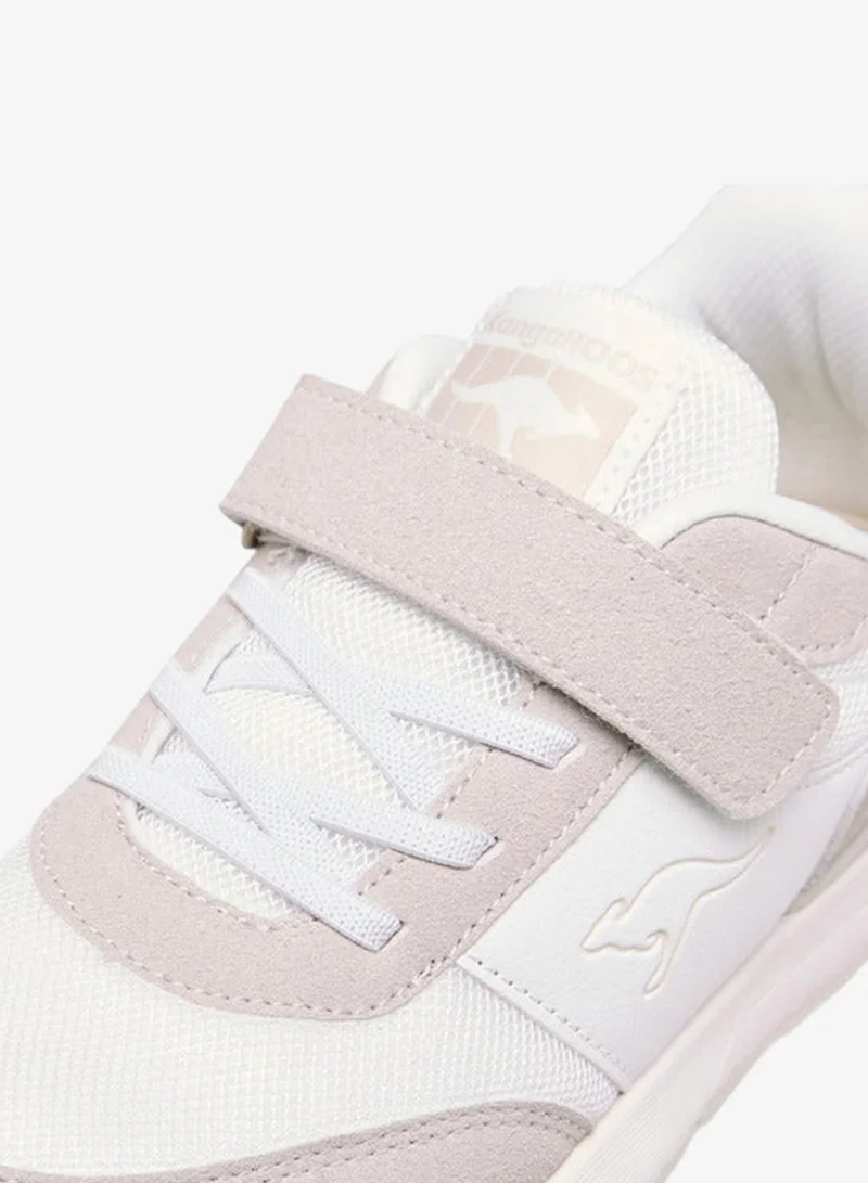 kangaROOS WHITE Girls' Logo Embossed Sports Shoes with Hook and Loop Closure for Women | Best Price UAE