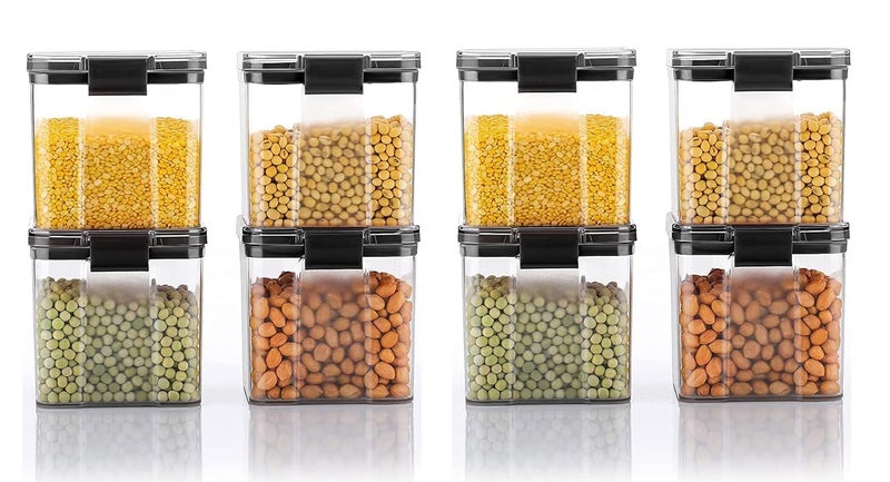 HomeWiz Air-Tight Kitchen Storage Containers Set of 8 (700 ML Each) | Transparent Plastic Boxes for Fridge, Pantry & Home Organization | Food Grade, Multi-Purpose Storage | Storage Box - Image 3