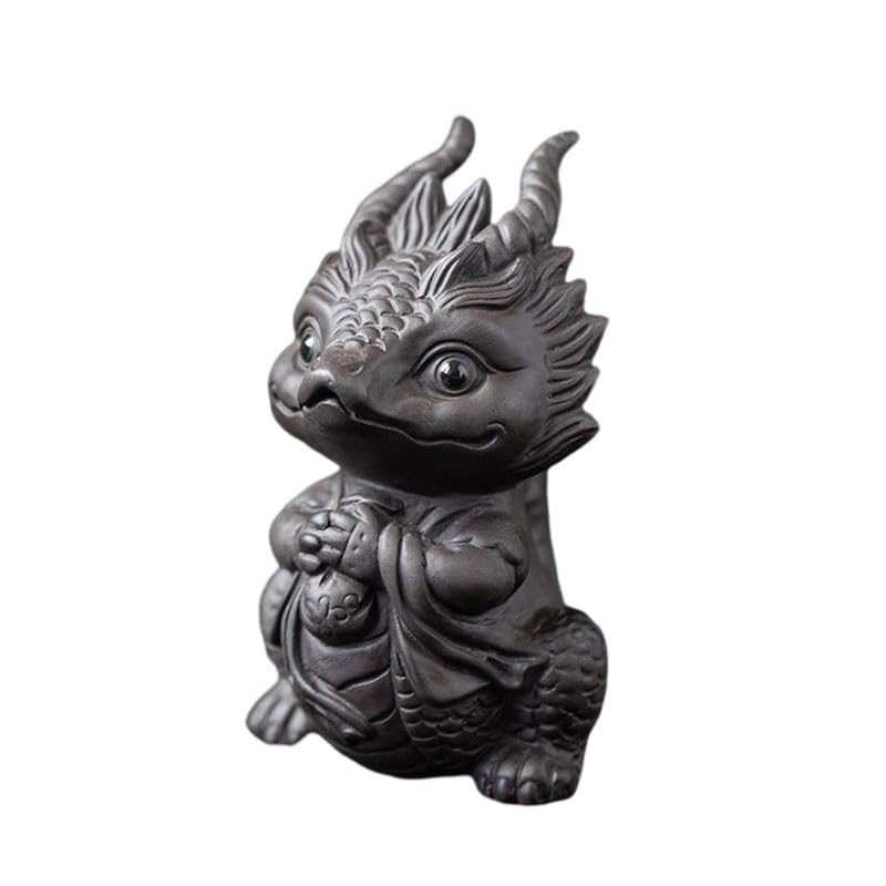 HonHeam Chinese Zisha Dragon Tea Pet, Handmade Purple Clay Tea Pet for Kung Fu Tea Tray, Ceramic Decorate Kungfu Tea Tray Accessories (K) - Image 1