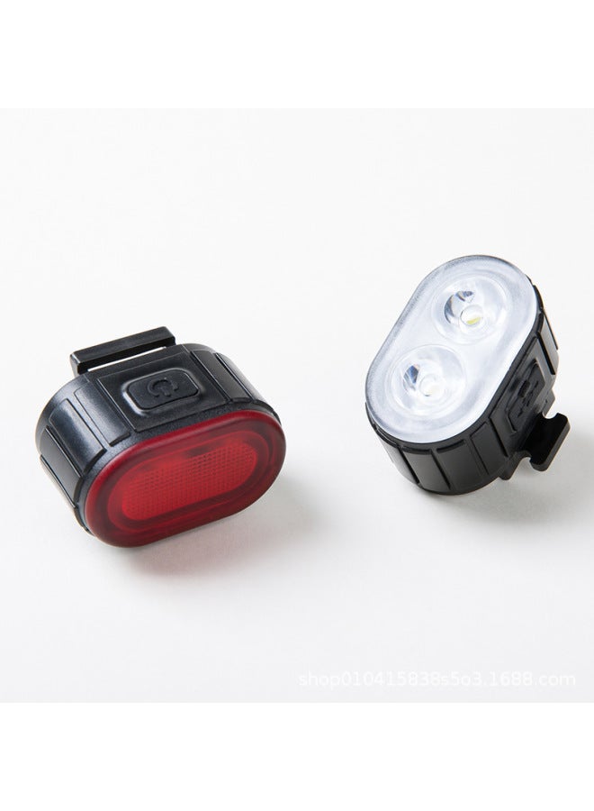 Loquat Bicycle Light Mountain Bike Road Car Front Light Tail Light Suit Riding Helmet Warning Light Riding Equipment-Color:078 Red And White Suit - Image 4