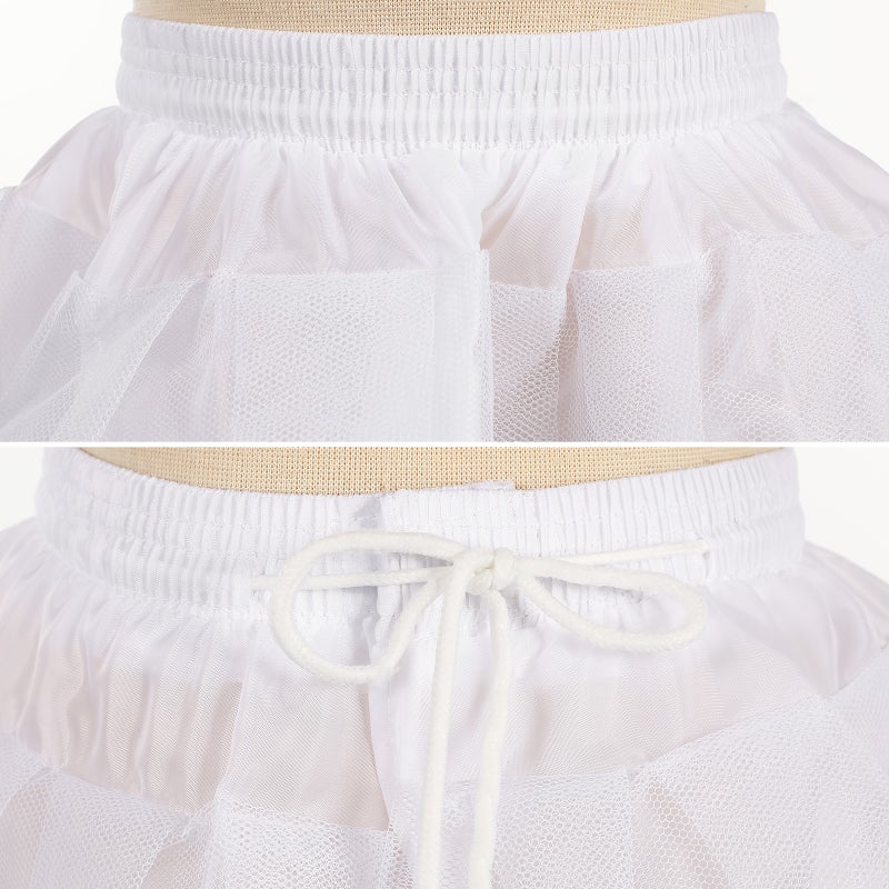 1PC Wedding Flower Children Petticoat Tutu Skirt Crinoline Boneless Short Skirt Brace Soft Kids Petticoat for Girl Wearing Black Size 35cm White - Image 4