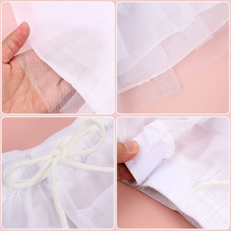 1PC Wedding Flower Children Petticoat Tutu Skirt Crinoline Boneless Short Skirt Brace Soft Kids Petticoat for Girl Wearing Black Size 35cm White - Image 5