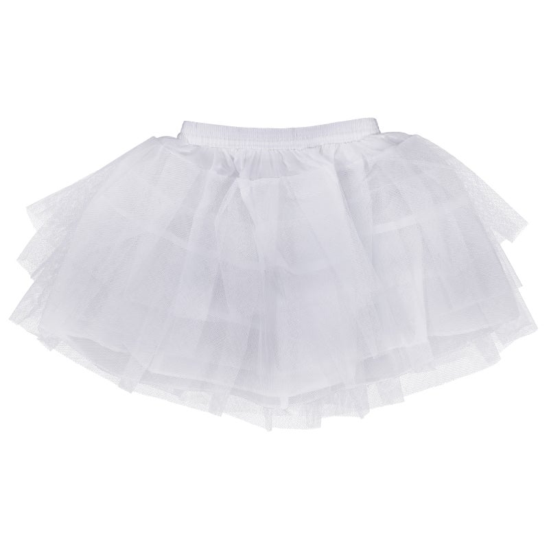 1PC Wedding Flower Children Petticoat Tutu Skirt Crinoline Boneless Short Skirt Brace Soft Kids Petticoat for Girl Wearing Black Size 35cm White - Image 1