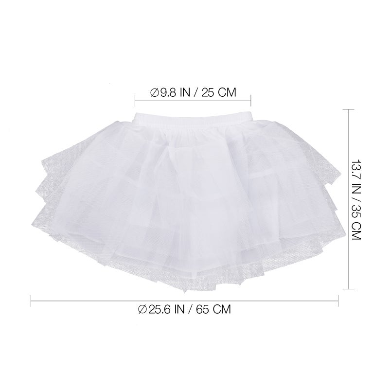 1PC Wedding Flower Children Petticoat Tutu Skirt Crinoline Boneless Short Skirt Brace Soft Kids Petticoat for Girl Wearing Black Size 35cm White - Image 2