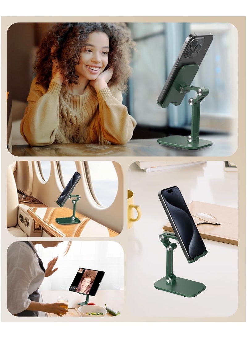 MIRFA - Foldable Phone Stand With Adjustable Height and Angle for Desk (Green) - Image 1