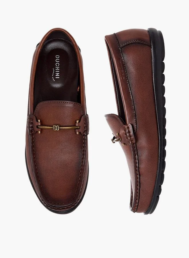 دوتشيني Men Textured Slip-On Loafers