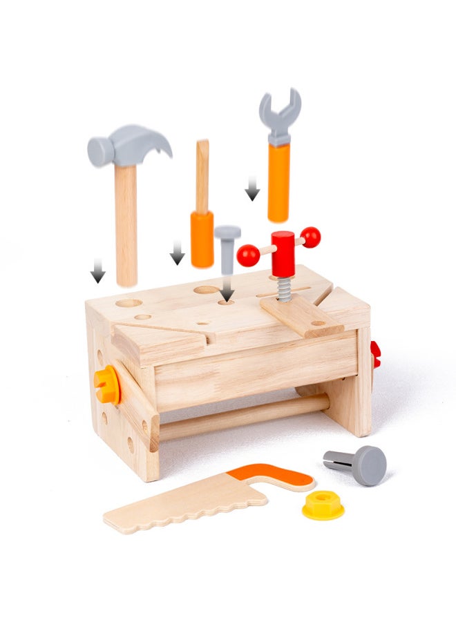 CPC Children's Wooden Simulation Toolbox Screw Nut Tool Table Kindergarten Baby Early Education Educational Toys-Color:Ce Premium Tool Box 1kg  - Image 1