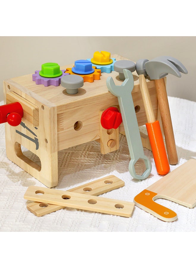 CPC Children's Wooden Simulation Toolbox Screw Nut Tool Table Kindergarten Baby Early Education Educational Toys-Color:Ce Premium Tool Box 1kg  - Image 4
