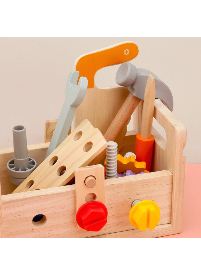 CPC Children's Wooden Simulation Toolbox Screw Nut Tool Table Kindergarten Baby Early Education Educational Toys-Color:Ce Premium Tool Box 1kg  - Image 5