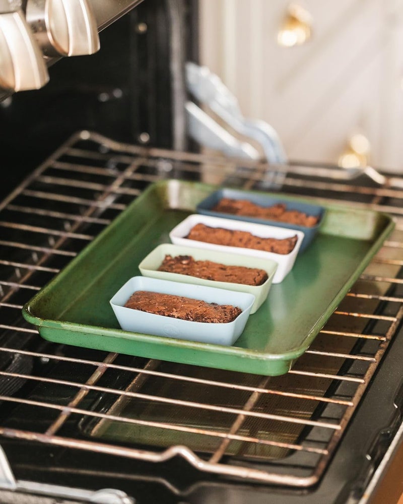 The Silicone Kitchen Silicone Individual Mini Loaf Pans - Reusable, Non-Toxic, BPA Free, Dishwasher Safe, Bento Box Accessories (12 Pack, Navy, White, Blue, Green) - Image 4