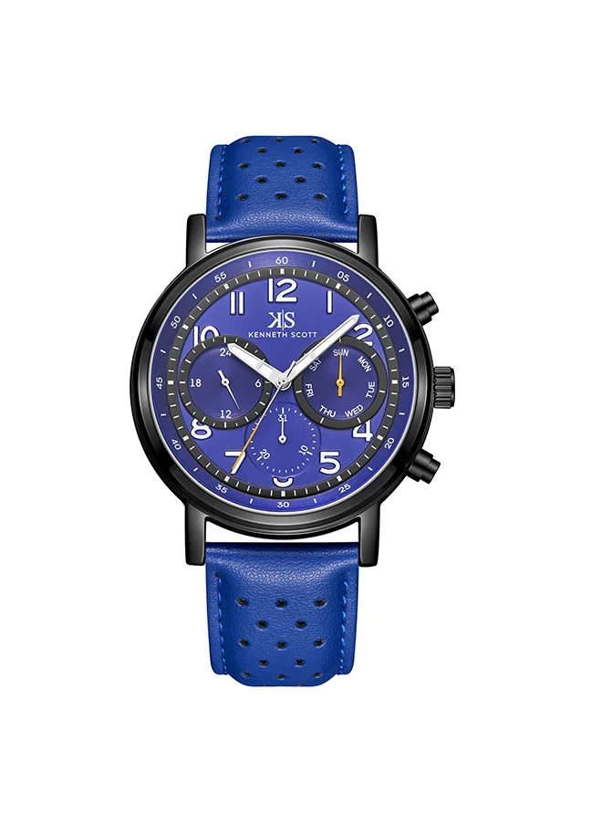KENNETH SCOTT Men's Blue  Dial Analog Watch - K24119-BLNN