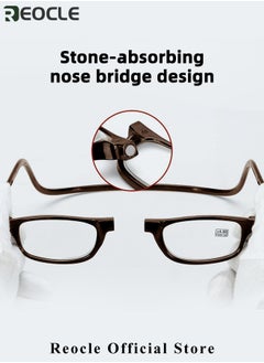 REOCLE Magnetic Reading Glasses Computer Readers with Replaceable Lens & Adjustable Temples Hanging Neck Presbyopic Glasses for Men Women  - Image 2