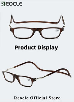 REOCLE Magnetic Reading Glasses Computer Readers with Replaceable Lens & Adjustable Temples Hanging Neck Presbyopic Glasses for Men Women  - Image 5