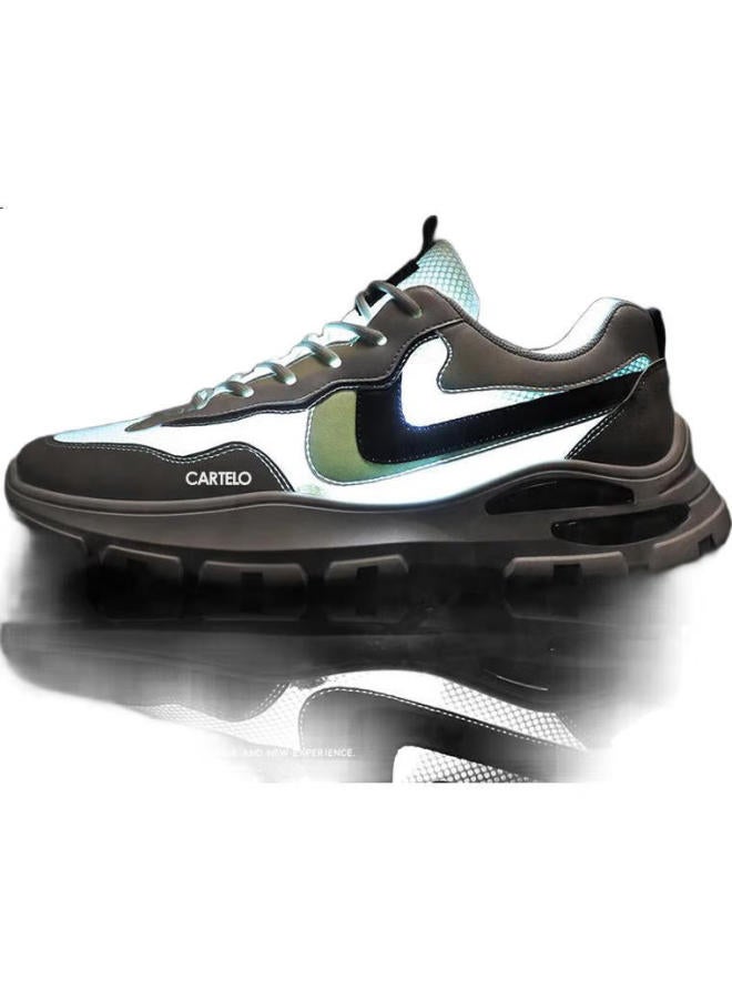 CARTELO Men'S Summer Mesh Breathable Thick-Soled Dad Shoes Men'S Casual Sports Shoes 0995X Black 42 - Image 1