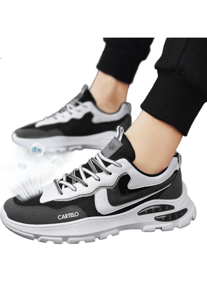 CARTELO Men'S Summer Mesh Breathable Thick-Soled Dad Shoes Men'S Casual Sports Shoes 0995X Black 42 - Image 3