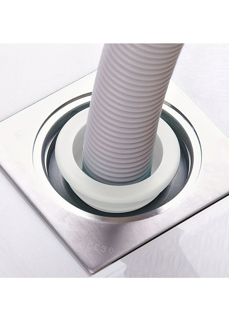 4-Piece Drain Pipe Seal Hose Silicone Plug Sewer Sealing Ring Connector For Kitchen Bathroom, White.  - Image 2