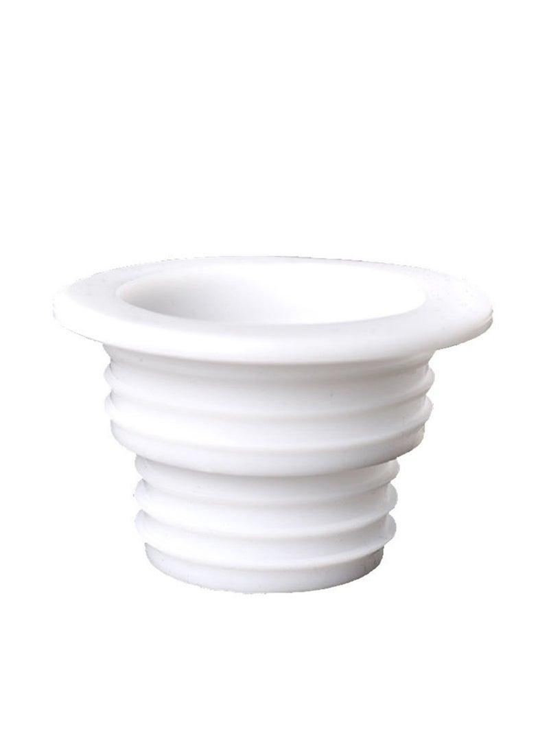 4-Piece Drain Pipe Seal Hose Silicone Plug Sewer Sealing Ring Connector For Kitchen Bathroom, White.  - Image 4